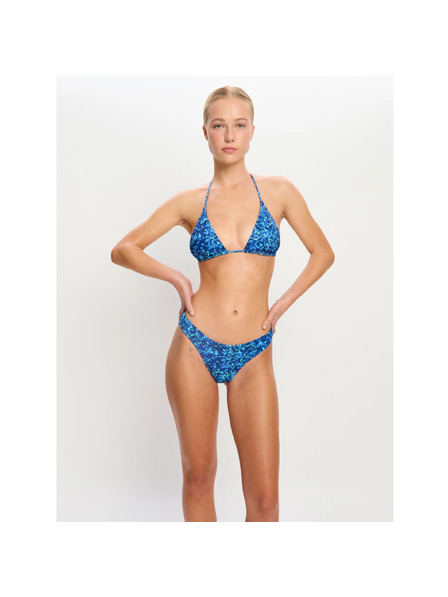 Modibodi Plavky Modibodi Tidal Triangle Bikini Top Python Blue horná časť