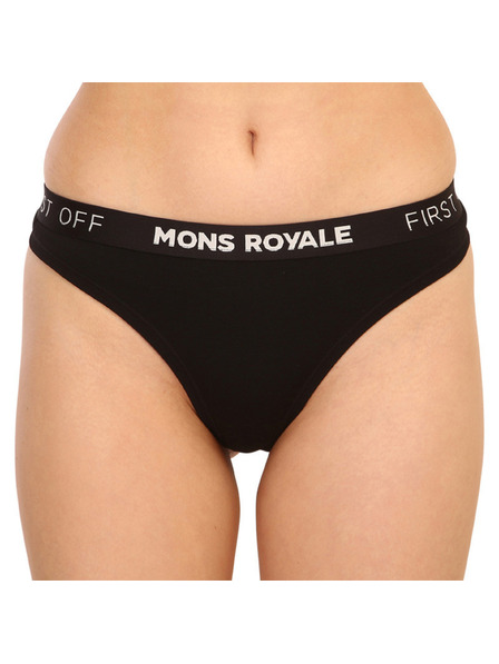 Mons Royale Dámska tanga Mons Royale merino čierna