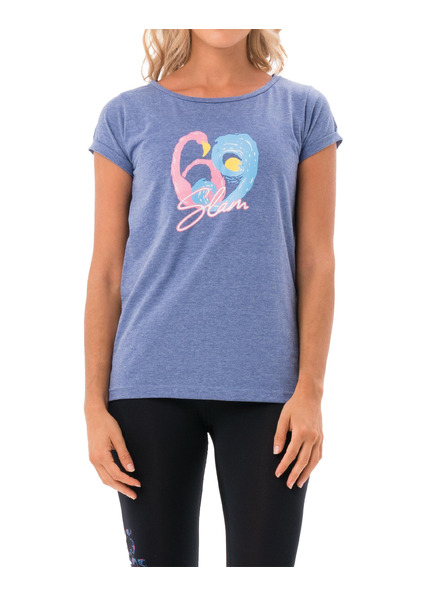 69slam Dámske tričko 69SLAM FLAMINGO WAVE BLUE MELANGE ELISA