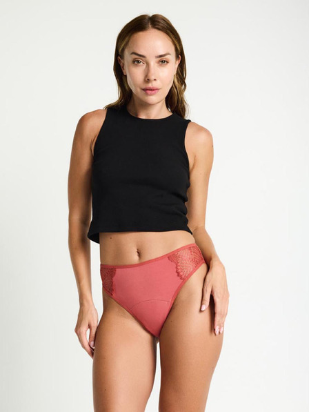 Modibodi Menštruačné nohavičky Modibodi Sensual French Hi-Waist Moderate-Heavy Rosewood Pink