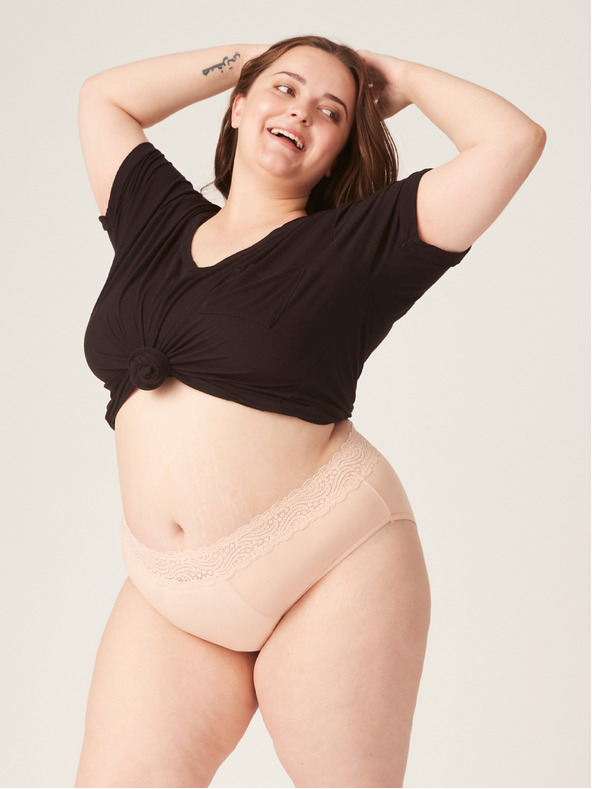 Modibodi Menštruačné nohavičky Modibodi Sensual Hi-Waist Bikini Maxi Beige