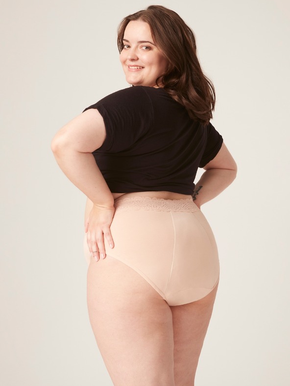 Modibodi Menštruačné nohavičky Modibodi Sensual Hi-Waist Bikini Maxi Beige