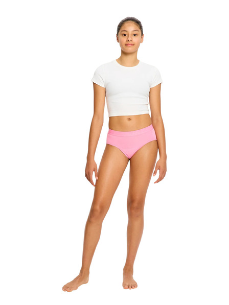 Modibodi Dievčenské menštruačné nohavičky Modibodi Teen Hipster Boyleg Moderate Jellybean Pink