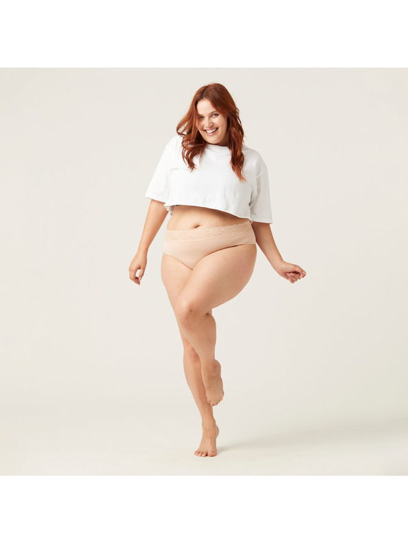 Modibodi Menštruačné nohavičky Modibodi Sensual Hi-Waist Bikini Light-Moderate Beige