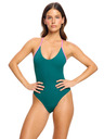Modibodi Menštruačné plavky Puma & Modibodi Deep Plunge One Piece Super Emerald Ice