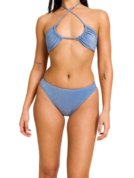 Modibodi Menštruačné plavky Modibodi Shimmer Hi-Leg Cheeky Mineral Blue spodný diel