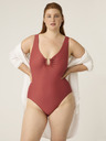 Modibodi Menštruačné plavky Modibodi High V Neck One Piece Sahara Red
