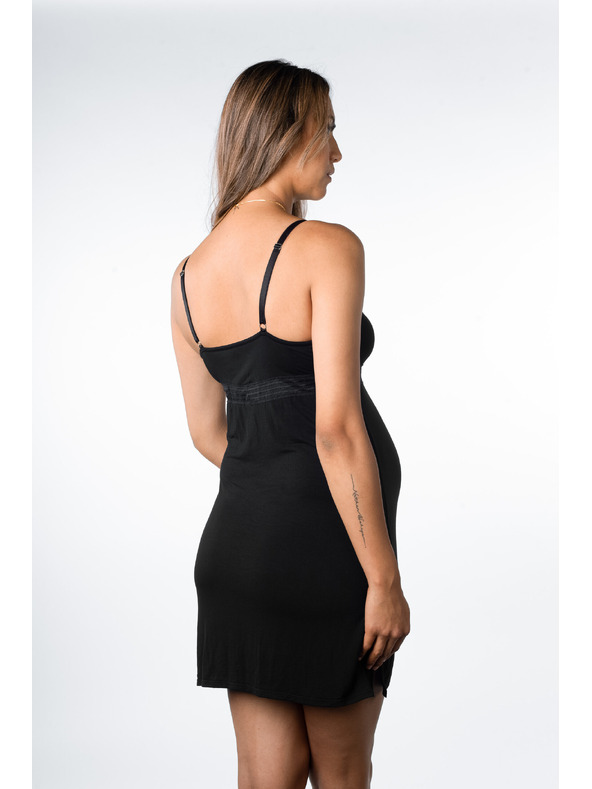 Hotmilk Dámska nočná košeľa Hotmilk Dream Nightie REGULAR CAP dojčiaca čierna