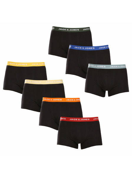 Jack & Jones Sada siedmich - pánske boxerky Jack and Jones čierne