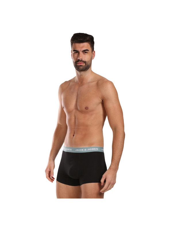 Jack & Jones Sada siedmich - pánske boxerky Jack and Jones čierne