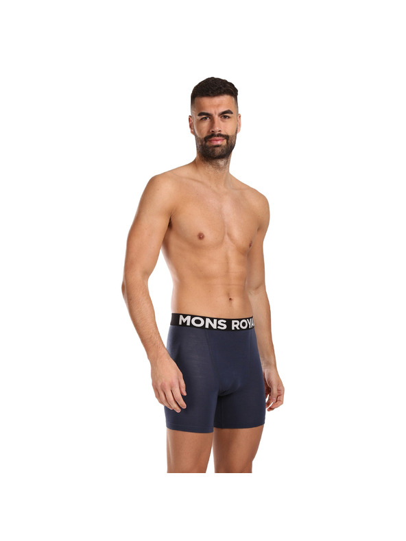 Mons Royale Pánske boxerky Mons Royale merino modré