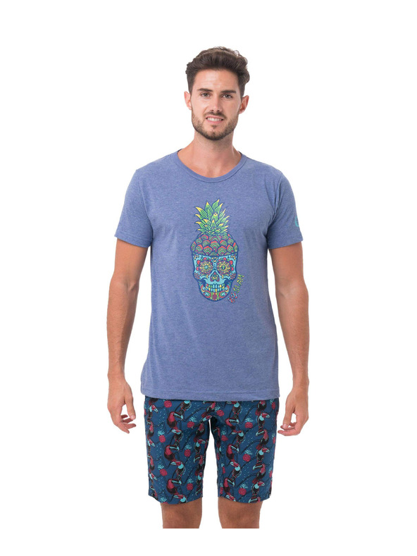 69slam Pánske tričko 69SLAM PINE SKULL BLUE