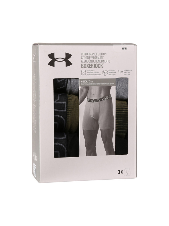 Under Armour Pánske boxerky Under Armour M UA Perf Cotton Nov 6in (3ks)