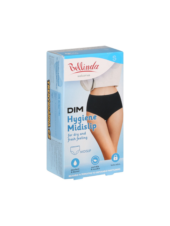 Bellinda Čierne dámske menštruačné nohavičky Bellinda Hygiene Midislip s vysokým pásom