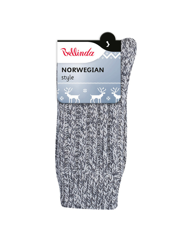 Bellinda Šedé unisex zimné ponožky Bellinda NORWEGIAN STYLE SOCKS