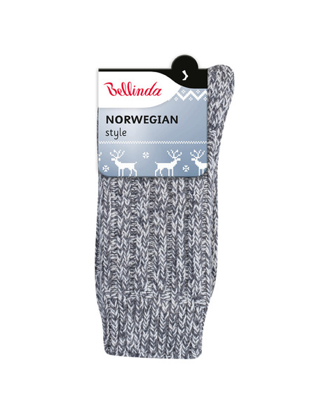 Bellinda Šedé unisex zimné ponožky Bellinda NORWEGIAN STYLE SOCKS