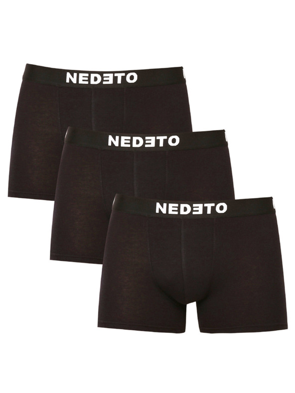 Nedeto Súprava troch pánskych boxeriek v čiernej farbe Nedeto