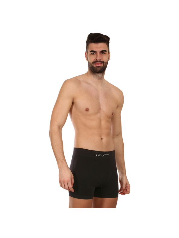 gino Pánske boxerky Gino Seamless Bamboo Boxers Black