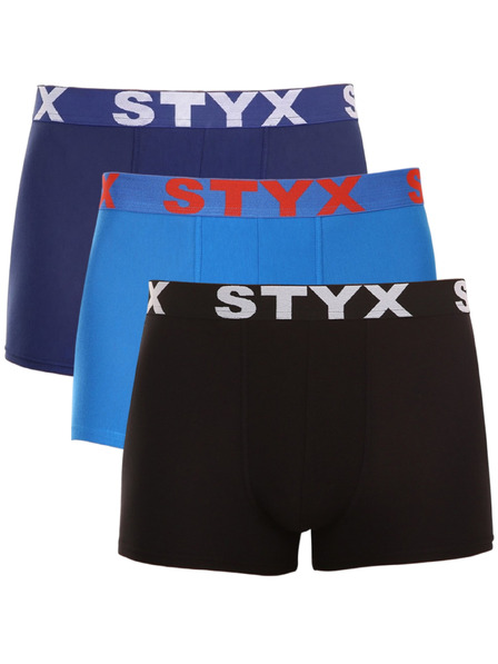 Styx Súprava troch kusov - pánske boxerky Styx športové elastické pestrofarebné