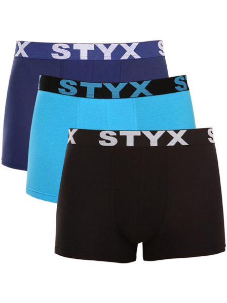 Styx Súprava troch kusov - pánske boxerky Styx športové elastické pestrofarebné