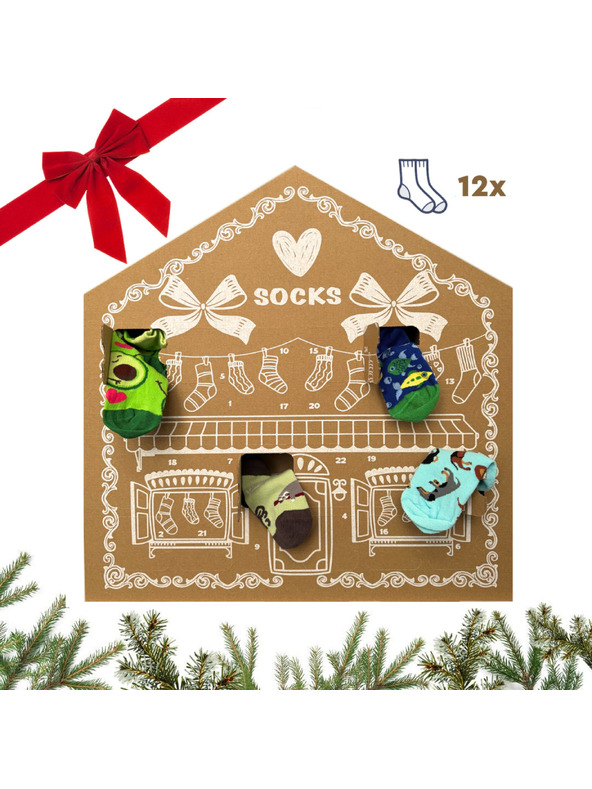 Dedoles Adventný kalendár 12x detské ponožky Dedoles