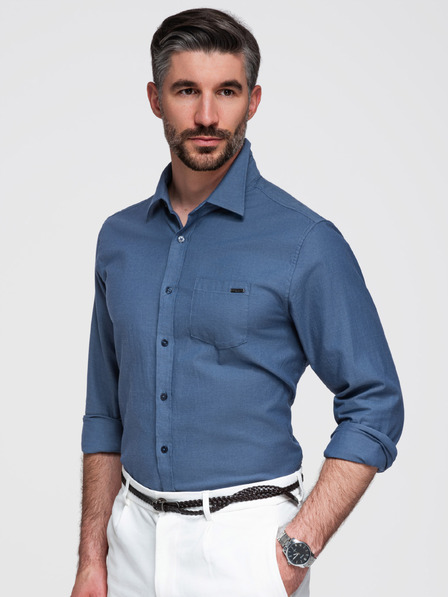 Ombre Clothing Košeľa K695 - denim Ombre Clothing