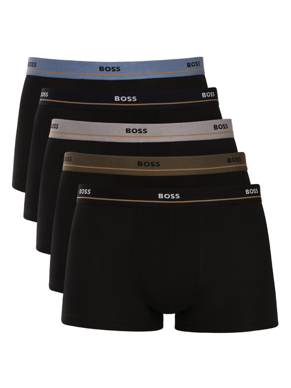 BOSS Sada piatich - pánske boxerky BOSS čierne