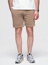 Ombre Clothing Pánske bavlnené teplákové šortky BASIC hnedé Ombre Oblečenie