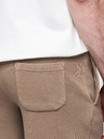 Ombre Clothing Pánske bavlnené teplákové šortky BASIC hnedé Ombre Oblečenie