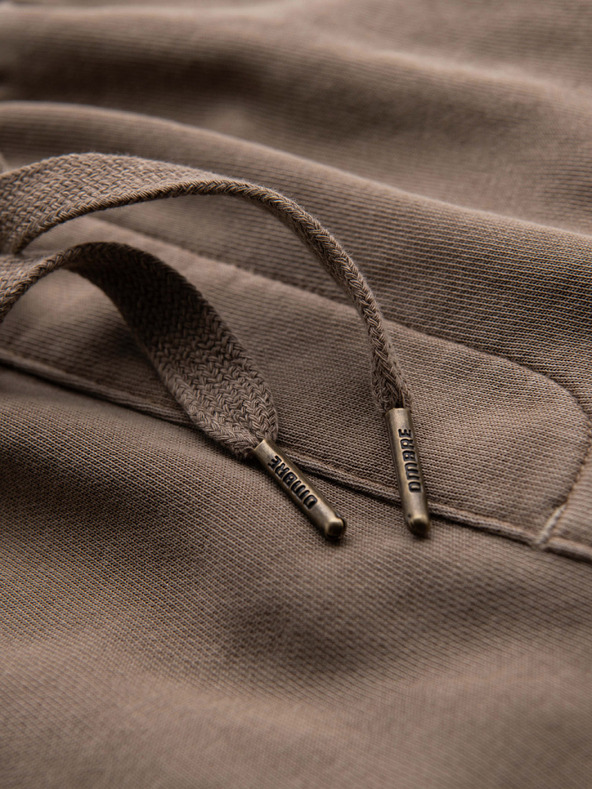 Ombre Clothing Pánske bavlnené teplákové šortky BASIC hnedé Ombre Oblečenie
