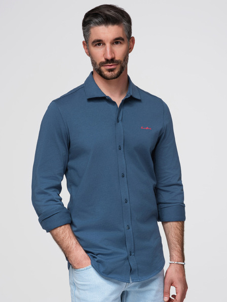 Ombre Clothing Košeľa K697 - denim Ombre Clothing