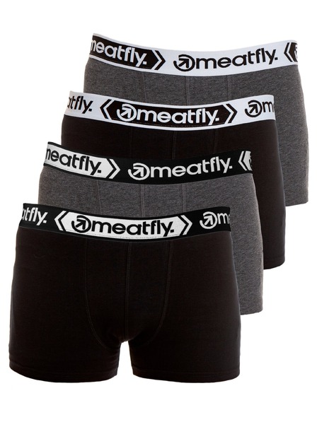 Meatfly Meatfly pánske boxerky Balboa Boxershorts Four Pack Black/Grey Heather