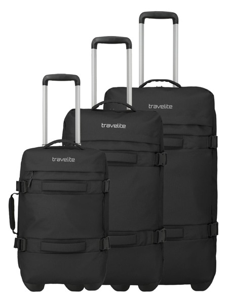 Travelite Sada cestovných kufrov Travelite Bolonia Wheeled Duffle S,M,L Black