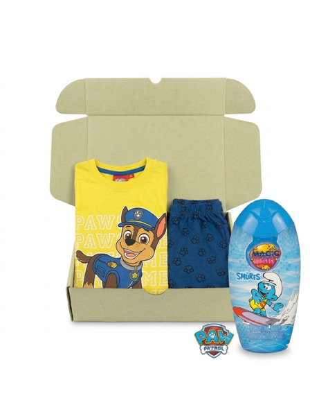 Trenýrkárna Chlapčenská darčeková sada pyžamo Paw Patrol a sprchovací gél Šmolkovia