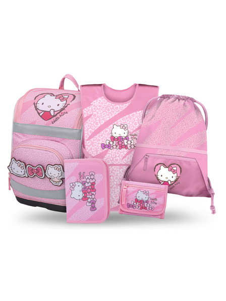 BAAGL  BAAGL SET 5 Zippy Plus Hello Kitty Sweet Leopard: aktovka, penal, vrecko, zástera, peňaženka GRS
