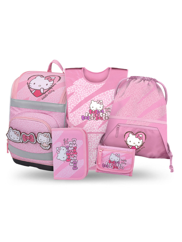 BAAGL  BAAGL SET 5 Zippy Plus Hello Kitty Sweet Leopard: aktovka, penal, vrecko, zástera, peňaženka GRS