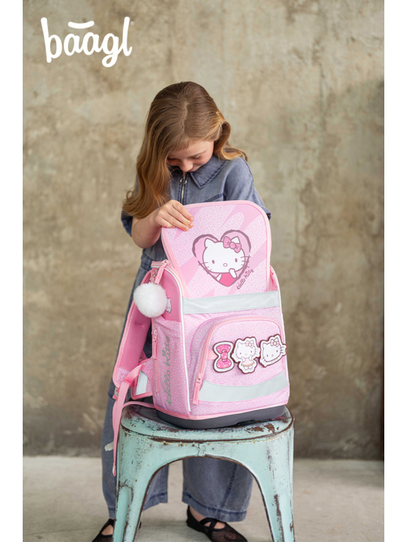 BAAGL  BAAGL SET 5 Zippy Plus Hello Kitty Sweet Leopard: aktovka, penal, vrecko, zástera, peňaženka GRS