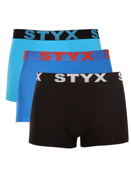 Styx Súprava troch kusov - pánske boxerky Styx športové elastické pestrofarebné