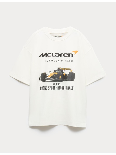Marks & Spencer Tričko z čistej bavlny s grafickým motívom McLaren™ (2–16 rokov) Marks & Spencer biela