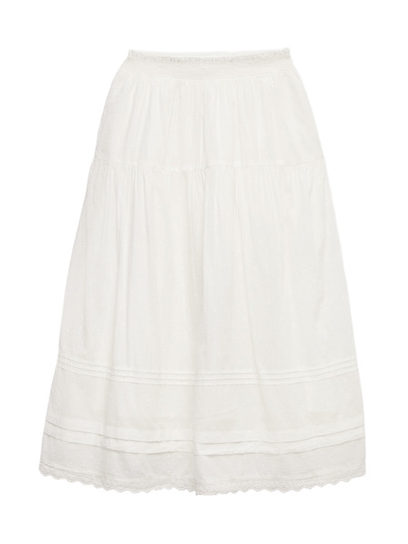 Marks & Spencer Maxi sukňa z čistej bavlny so záševkami (6–16 rokov) Marks & Spencer krémová