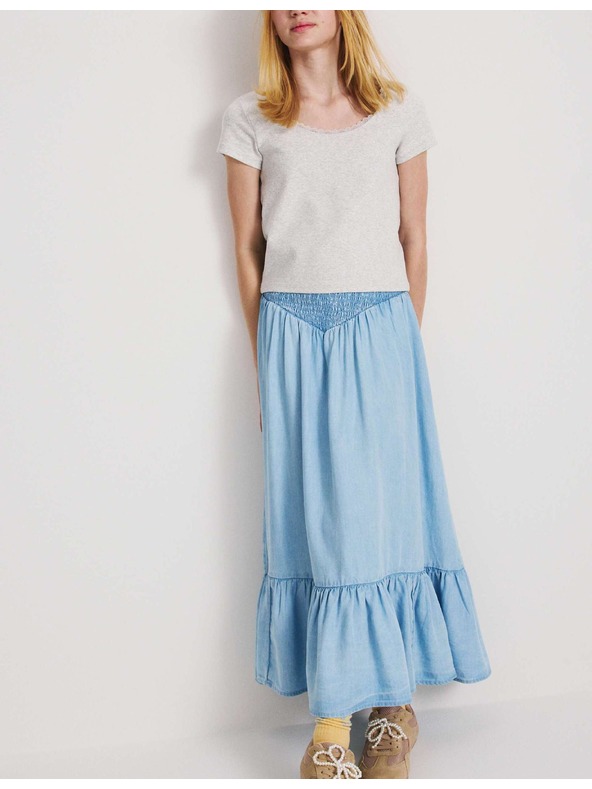 Marks & Spencer Žerzejová maxi sukňa áčkového strihu (6–16 rokov) Marks & Spencer námornícka modrá