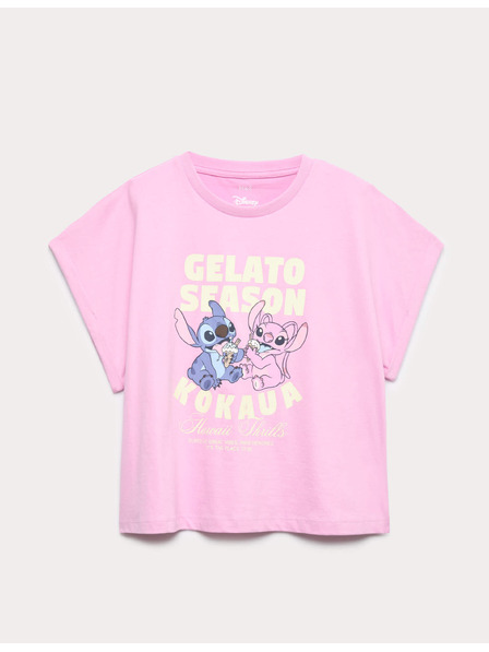 Marks & Spencer Top s grafikou Lilo & Stitch™ z čistej bavlny (6–16 rokov) Marks & Spencer fialová