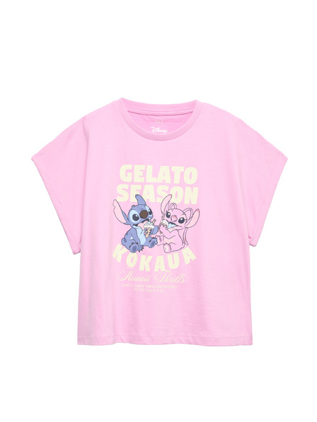 Marks & Spencer Top s grafikou Lilo & Stitch™ z čistej bavlny (6–16 rokov) Marks & Spencer fialová