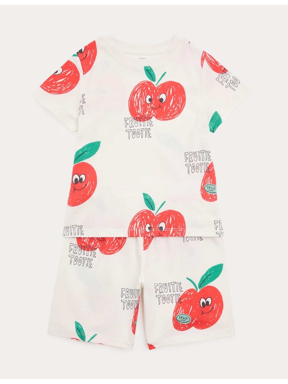 Marks & Spencer Pyžamo s motívom jabĺk, z čistej bavlny (1–8 rokov) Marks & Spencer smotanová