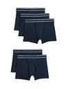 Marks & Spencer Tmavomodré elastické bavlnené šortky Marks & Spencer, balenie 5 kusov (5-16 rokov)
