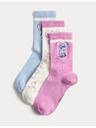 Marks & Spencer Ponožky Lilo & Stitch™, sada 3 párov (6 malé – 7 veľké) Marks & Spencer ružová