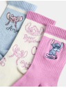 Marks & Spencer Ponožky Lilo & Stitch™, sada 3 párov (6 malé – 7 veľké) Marks & Spencer ružová