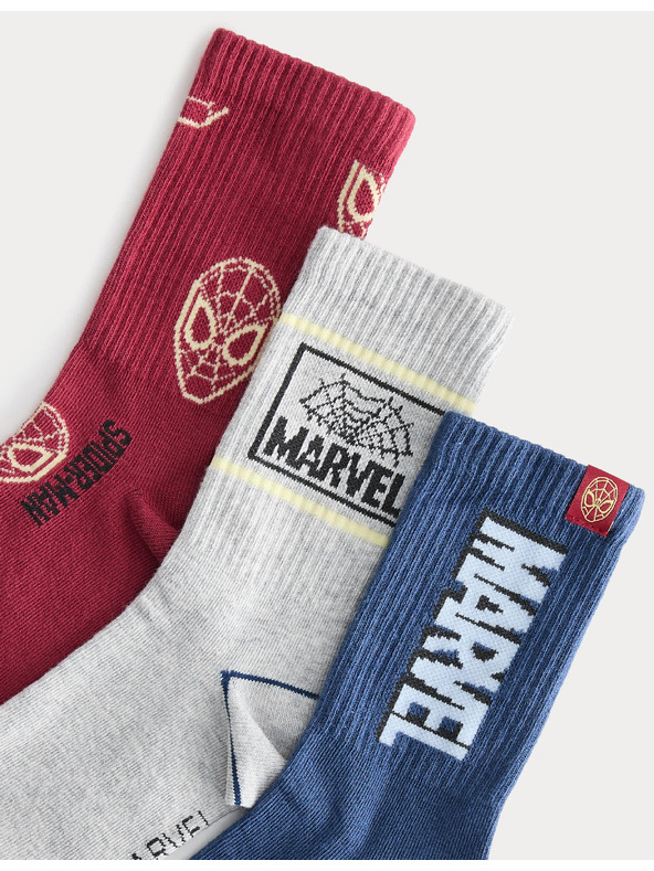 Marks & Spencer Ponožky Spider-Man™ s vysokým podielom bavlny, 3 páry Marks & Spencer červená