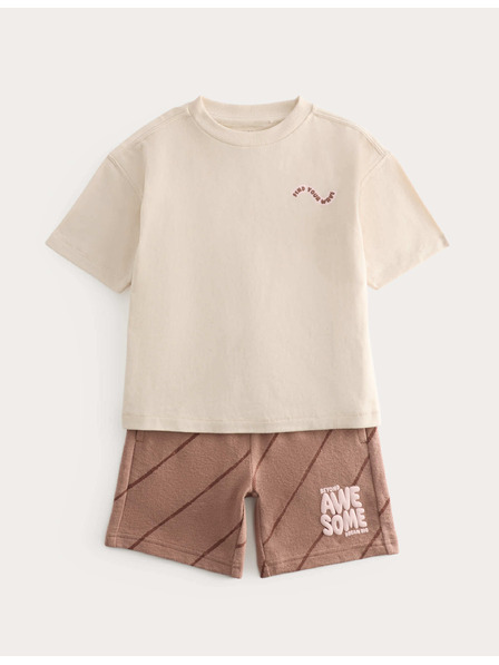 Marks & Spencer Dvojdielny komplet s grafikou, z čistej bavlny (2–8 rokov) Marks & Spencer hnedá