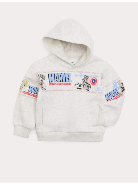 Marks & Spencer Mikina Marvel™ s kapucňou a vysokým podielom bavlny (2–8 rokov) Marks & Spencer sivá